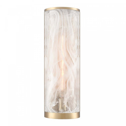 Applique murale Skye à 2 lumières, laiton avec lampe en verre de style Murano blanc vaporeux | Applique Murale A 2 lampes Skye, Laiton Et Verre Genre Murano Blanc Vaporeux