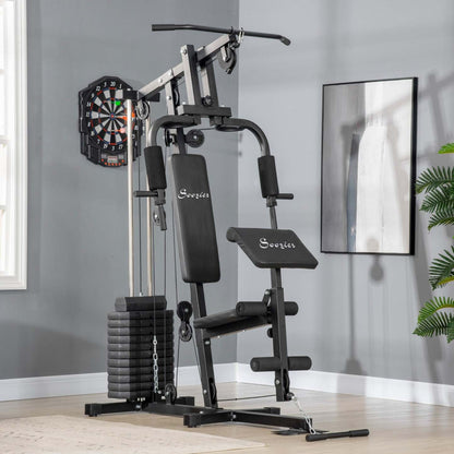 Soozier Home Gym Equipment Weight Training Machine, Machine d'entraînement multifonction avec un poids de 143 lb|Soozier Équipement De Gym À Domicile, Appareil D'entraînement Multifonctionnel Avec Une Pile De Poids