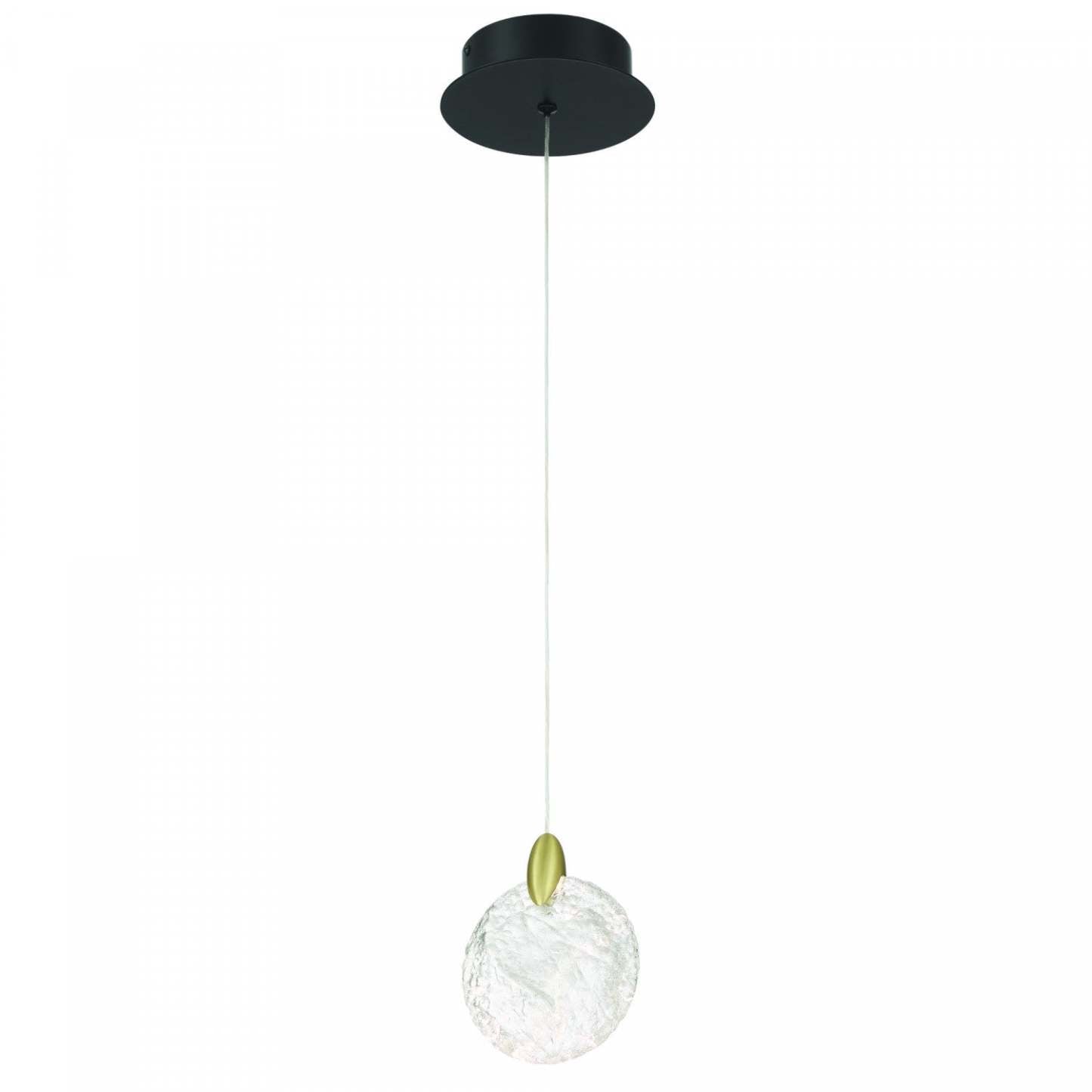 Snowflake 1 Light Integrated Led Pendant, Satin Brass Lamp | Suspension A 1 lampe A Del Integrees Snowflake, Laiton Satine