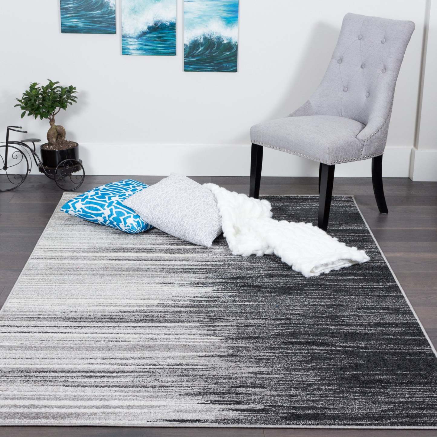 Tapis Lav Grey Waves 3x5|Carpette Lav Waves grise 3 x 5|D80GT5LG