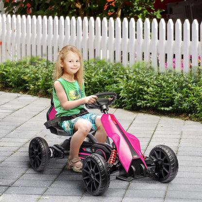 Aosom Kart Electrique, Voiture De Course Exterieure 12 V Pour Enfants, Avec Marche Avant Et Arriere,