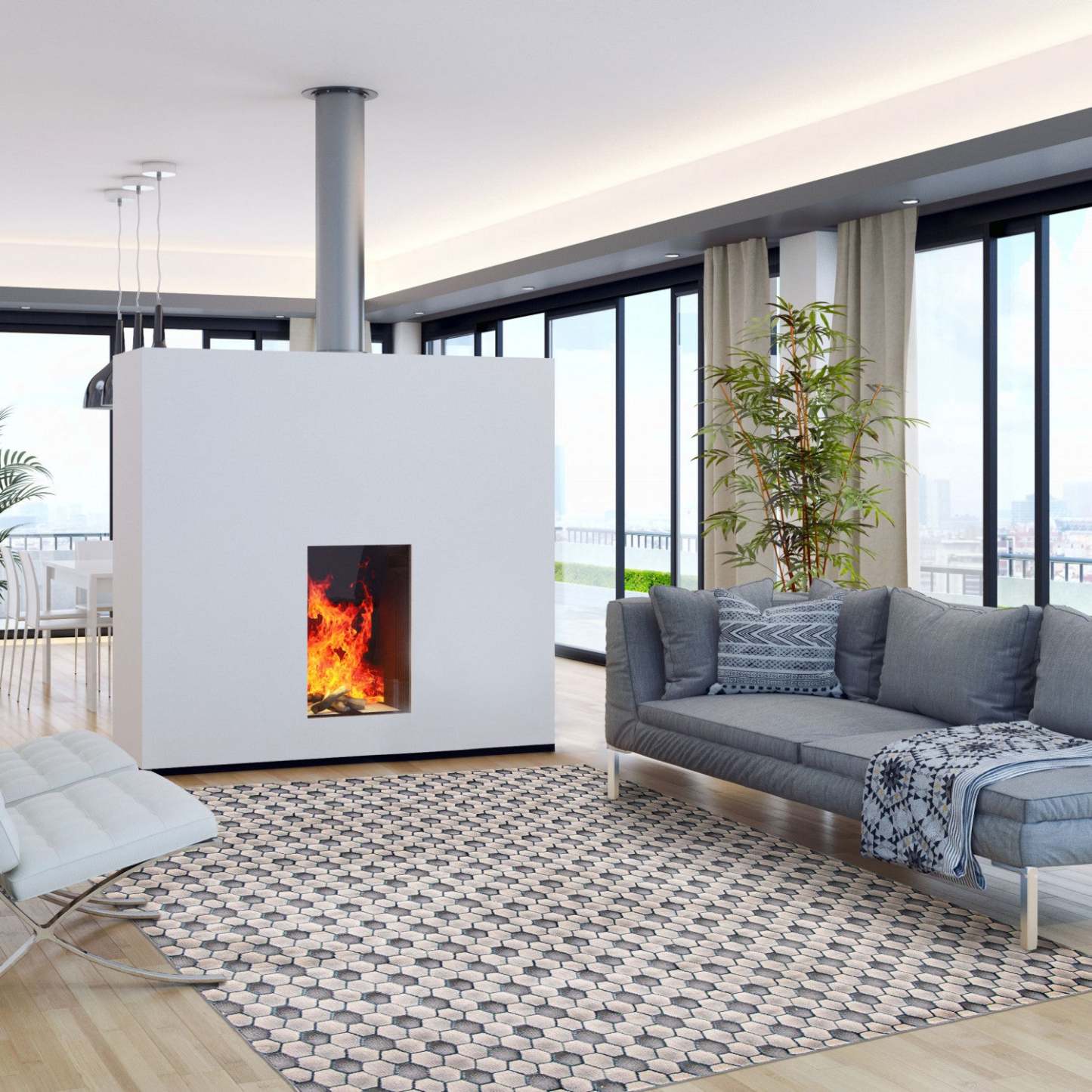 Tapis Ranger gris/bleu 6'7 X 9'6 Tapis|Carpette Ranger grise/bleue 6 pi 7 po x 9 pi 6 po|D86F83NY