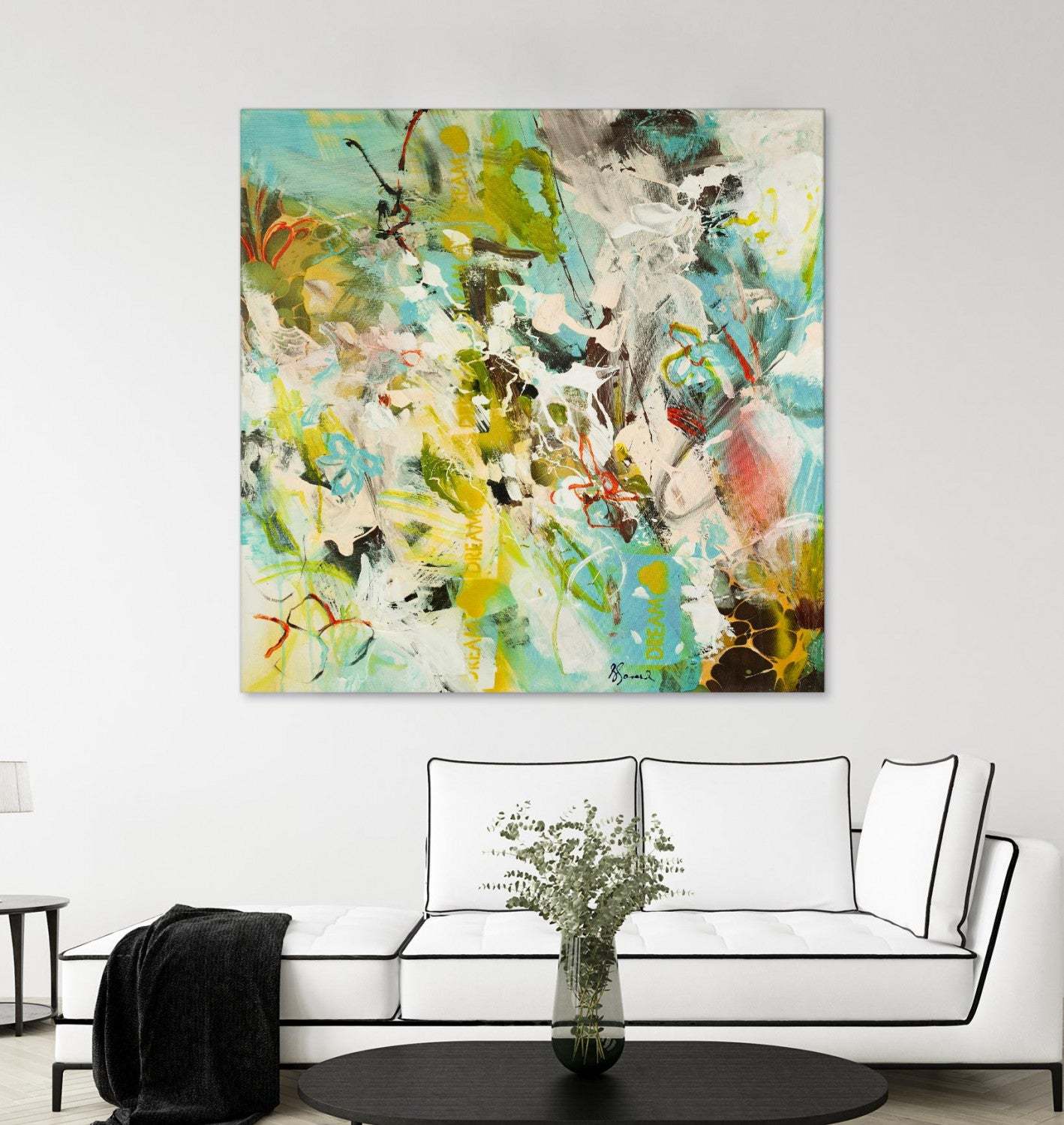 Œuvre d'art murale géante « Sweet Dream I » 72 x 72