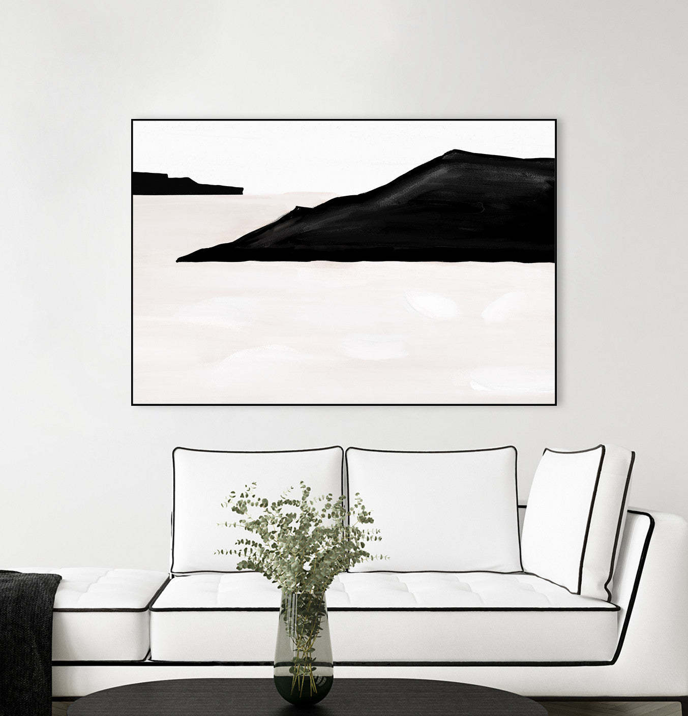 Black Mountains Canvas Framed Black 36x24 Wall Art|Œuvre d'art murale sur toile encadrée noire « Black Mountains » 36 x 24