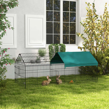 Pawhut Cage Pour Petits Animaux De 73, Parc Pour Poulets, Lapins, Chinchillas, Parc Exterieur Pour