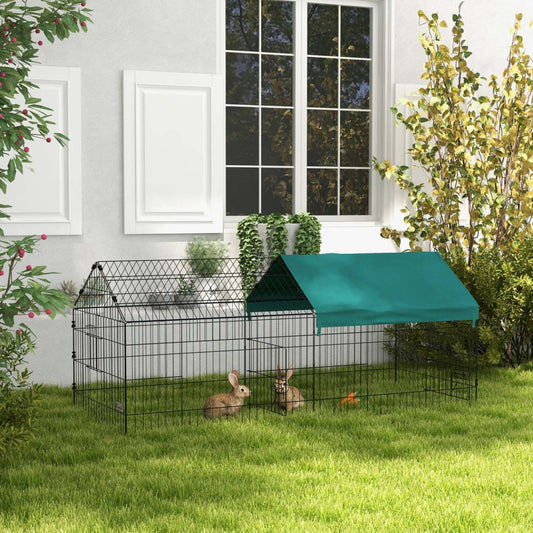 Pawhut Cage Pour Petits Animaux De 73, Parc Pour Poulets, Lapins, Chinchillas, Parc Exterieur Pour