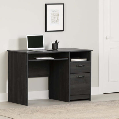 Bureau Tassio avec plateau pour clavier - Chêne gris | Bureau Tassio avec plateau pour clavier - chêne gris | D83GTA1P