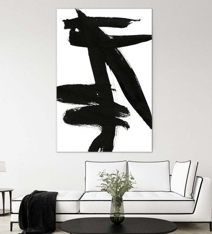 Œuvre d'art murale « Composition en noir et blanc 9 » 84 x 54