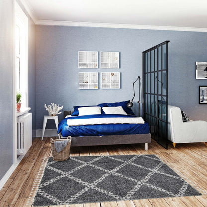 Helma Stark Dark Grey Shag 8'0 X 10'0 Area Rug|Carpette à poil long Helma Stark gris foncé 8 pi 0 po x 10 pi 0 po|D86F8T2P