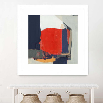 Orange Crush V6 Matted and Framed White 30x30 Wall Art|Œuvre d'art murale imprimée blanche et mate « Orange Crush V6 » 30 x 30