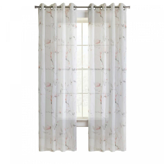 Habitat Symphony Coral Sheer Grommet Curtain Panel - 52 x 84|Panneau de rideau transparent à œillets Symphonie corail d'Habitat - 52 x 84