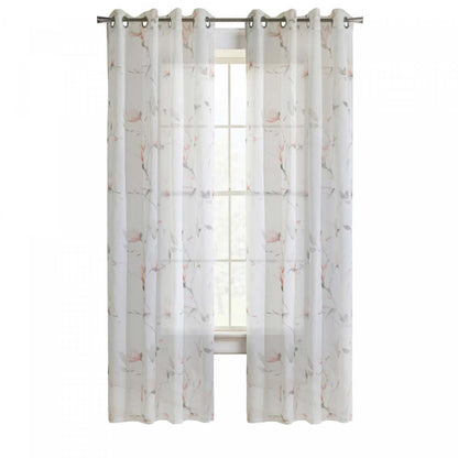 Habitat Symphony Coral Sheer Grommet Curtain Panel - 52 x 95|Panneau de rideau transparent à œillets Symphonie corail d'Habitat - 52 x 95
