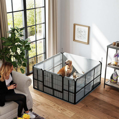 Pawhut Niche De Mise Bas Pour Chiens Et Chiots, 48 ​​X 48 X 23.5, Parc Pour Chiots Avec Tissu Oxford 600d, Tapis De Pipi Lavable