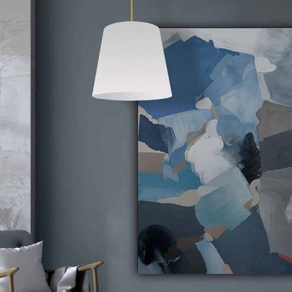 Dainolite Oversize Drum 1 Light Pendant conique Drum Medium White Shade Lamp|Luminaire suspendu moyen de Dainolite avec très grand abat-jour cylindrique effilé blanc et 1 ampoule