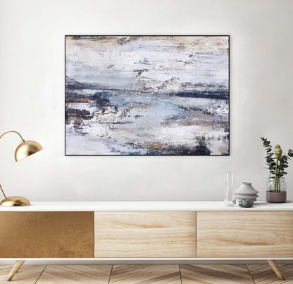 Œuvre d'art murale sur toile encadrée noire « Contour » 32 x 24