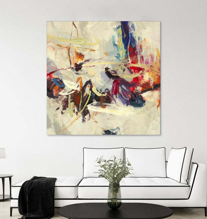 Œuvre d'art murale géante « Positive Energy III » 54 x 54