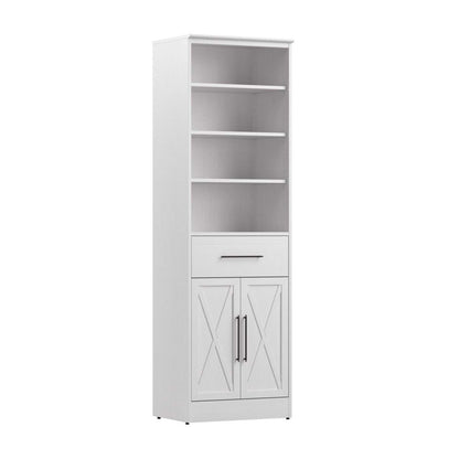 Bestar Key West 25 W Closet Organizer with Drawer &amp; Doors - Pure White Oak|Organisateur de garde-robe Key West de Bestar de 25 po (L) avec tiroir et portes - chêne blanc pur