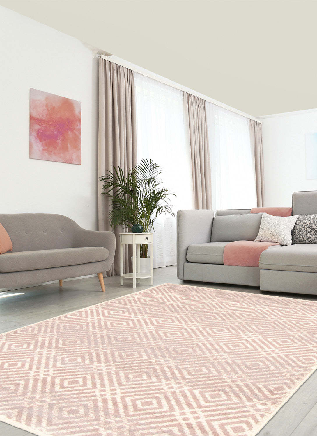 Tapis Electra argent-rose - 2,39 m x 3,10 m | D2CDB5D5