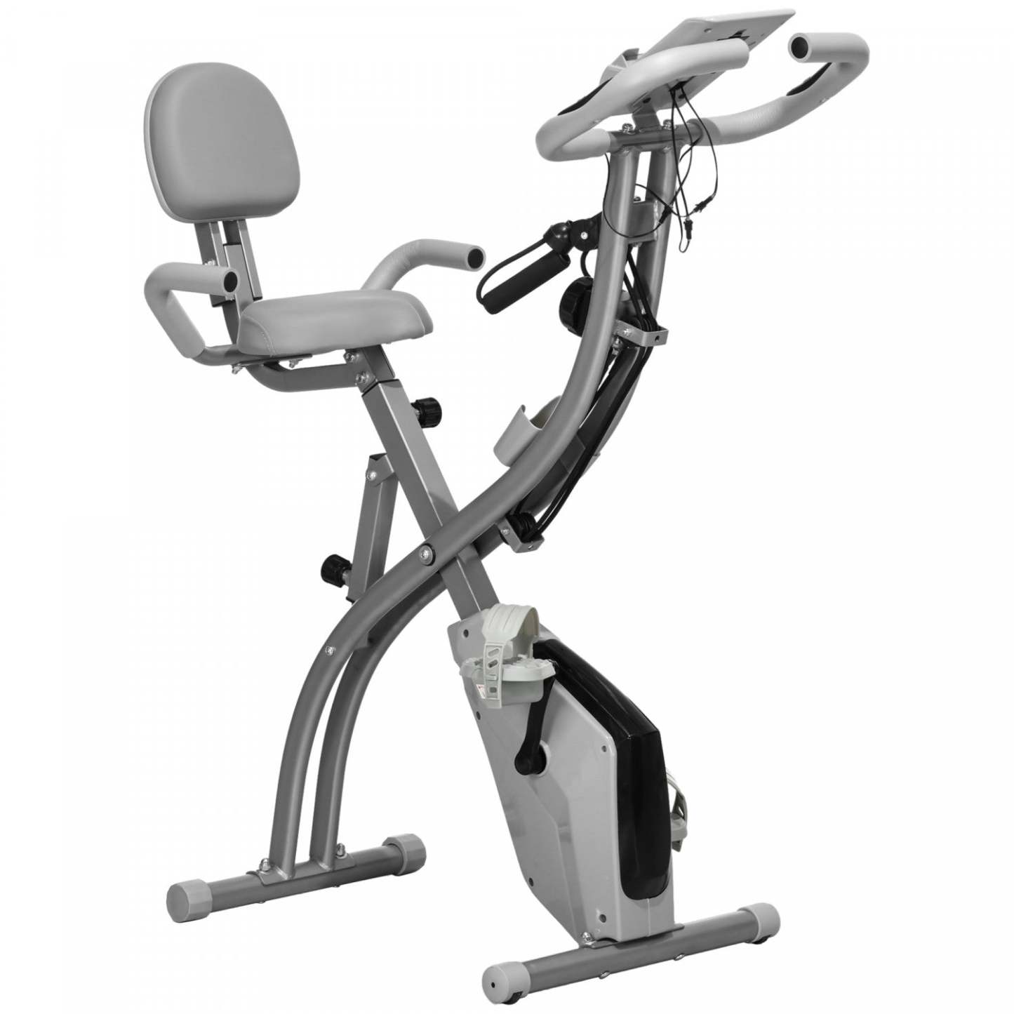 Soozier 3 En 1 Vélo D'exercice Pliable Avec Résistance Magnétique À 8 Niveaux, Gris|Soozier Vélo D'exercice 2 En 1 Stationnaire Pliable, Bleu
