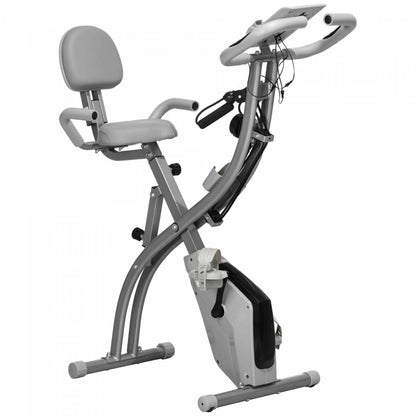 Soozier 3 En 1 Vélo D'exercice Pliable Avec Résistance Magnétique À 8 Niveaux, Gris|Soozier Vélo D'exercice 2 En 1 Stationnaire Pliable, Bleu
