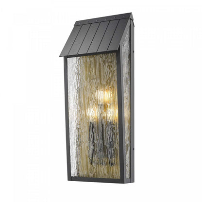 Applique murale extérieure Point 2 Light 13,5, lampe noire et laiton | Applique Murale D'extérieur Point A 2 lampes De 13,5 po, Noir Et Laiton