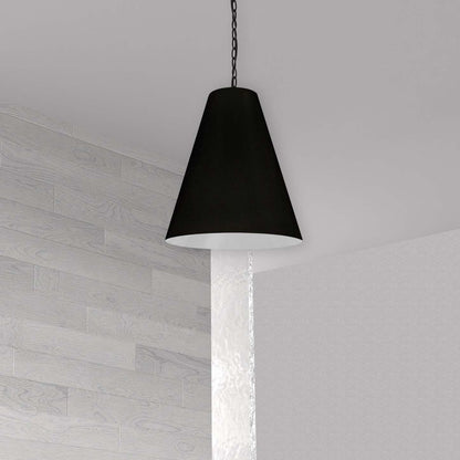 Dainolite Anaya 1 Light Pendant Medium Matte Black Black/White Shade Lamp|Luminaire suspendu moyen Anaya de Dainolite avec abat-jour noir et blanc, fini noir mat et 1 ampoule