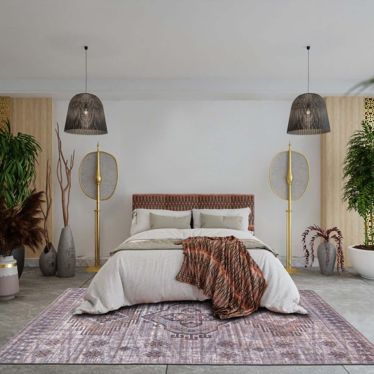 Carpette Kashkuli grise 5 pi 3 po x 8 pi 0 po