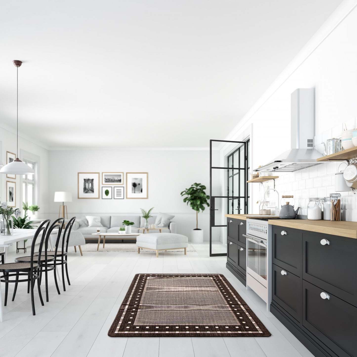 Tapis Clémentine Chocolat - 132 x 196 cm | Tapis Clémentine Chocolat - 132 x 196 cm