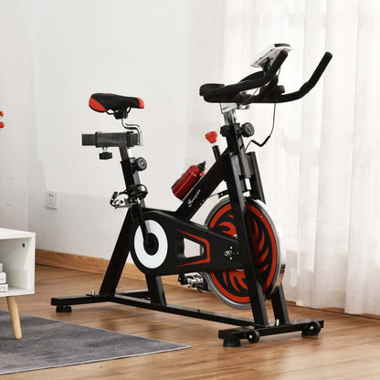 Vélo d'appartement Soozier, vélo stationnaire, appareil de cardio-training vertical pour salle de sport à domicile | Vélo d'appartement stationnaire Soozier, vélo de fitness vertical, vélo de sport pour salle de sport à domicile avec 29 l