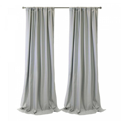 Thermaplus Brooklyn Grey Blackout Dual Header Curtain Panel - 52 x 95|Panneau de rideau occultant Brooklyn gris à double tête de Thermaplus - 52 x 95