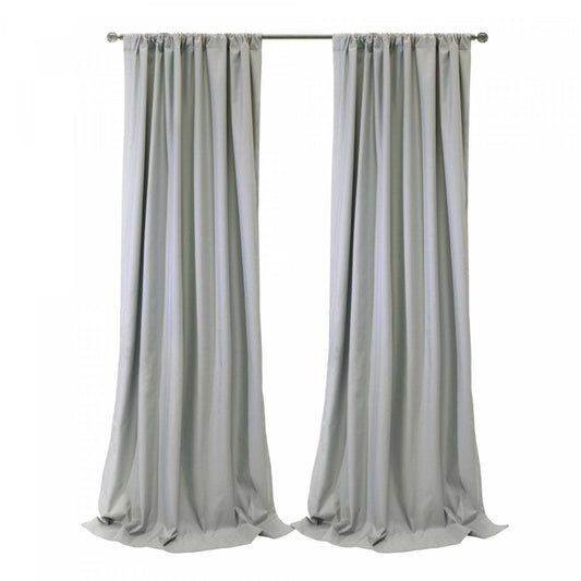 Thermaplus Brooklyn Grey Blackout Dual Header Curtain Panel - 52 x 108|Panneau de rideau occultant Brooklyn gris à double tête de Thermaplus - 52 x 108