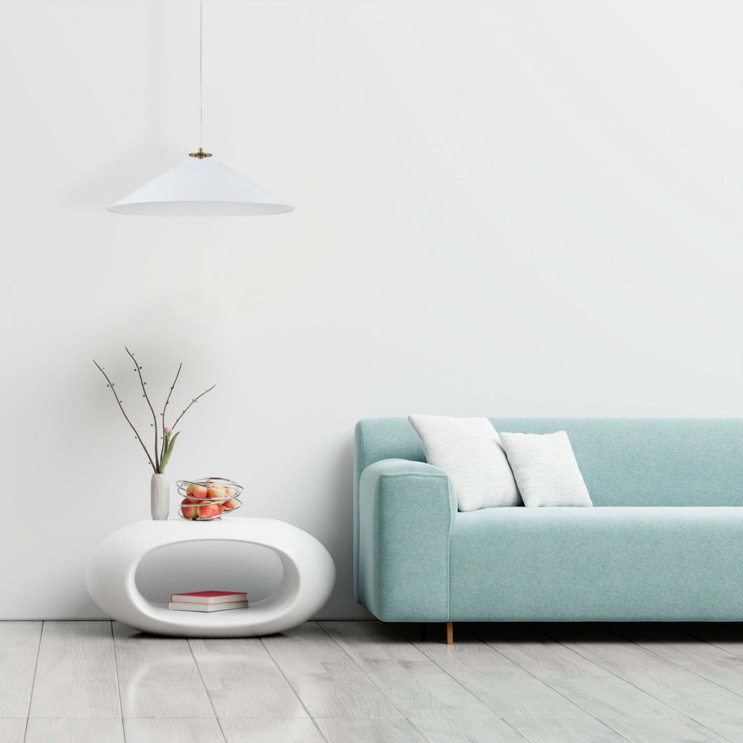 Dainolite Prudence 1 Light Pendant Aged Brass Finish Matte White Shade Lamp|Luminaire suspendu Prudence de Dainolite avec abat-jour blanc mat, fini laiton vieilli et 1 ampoule