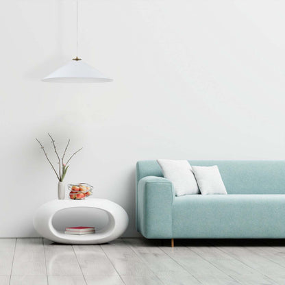 Dainolite Prudence 1 Light Pendant Aged Brass Finish Matte White Shade Lamp|Luminaire suspendu Prudence de Dainolite avec abat-jour blanc mat, fini laiton vieilli et 1 ampoule