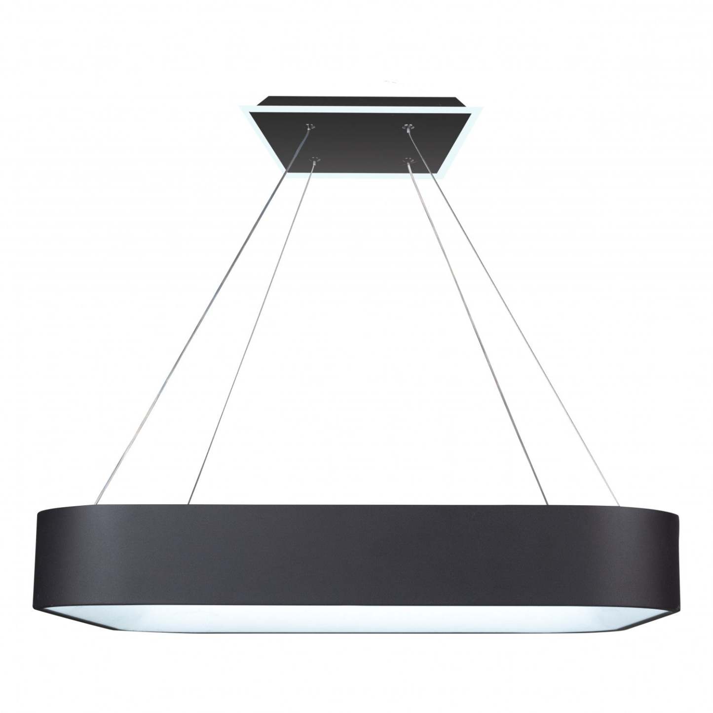 Lustre carré de la collection Lazio avec lampe à DEL intégrée de 24 po - noir