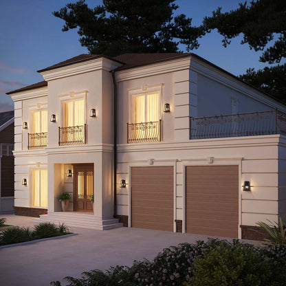 Très grande applique murale extérieure à 2 lumières Charleston | Très grande applique murale Charleston à 2 ampoules pour l'extérieur | D06HFHMB