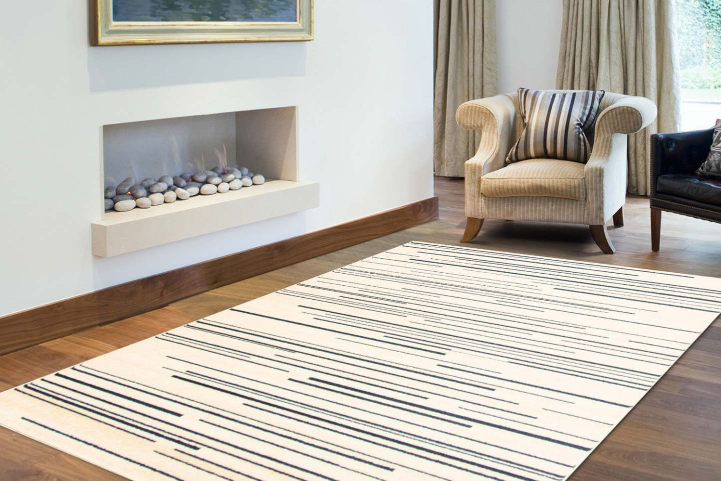 Faith Cream-Prol Area Rug - 3'11 x 5'7|Tapis Faith crème-couleur pétrole - 3 pi 11 po x 5 pi 7 po| D2978NT9