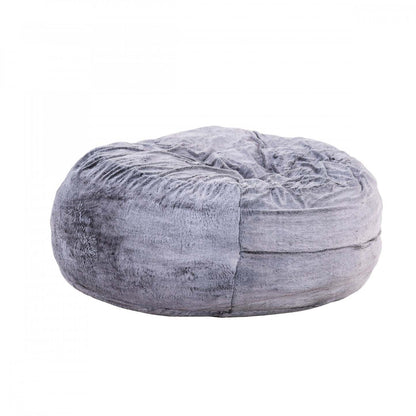 Sealy Bala Faux Fur High Density Foam Bean Bag Chair - Grey|Fauteuil poire Bala de Sealy en fausse fourrure avec mousse à haute densité - gris