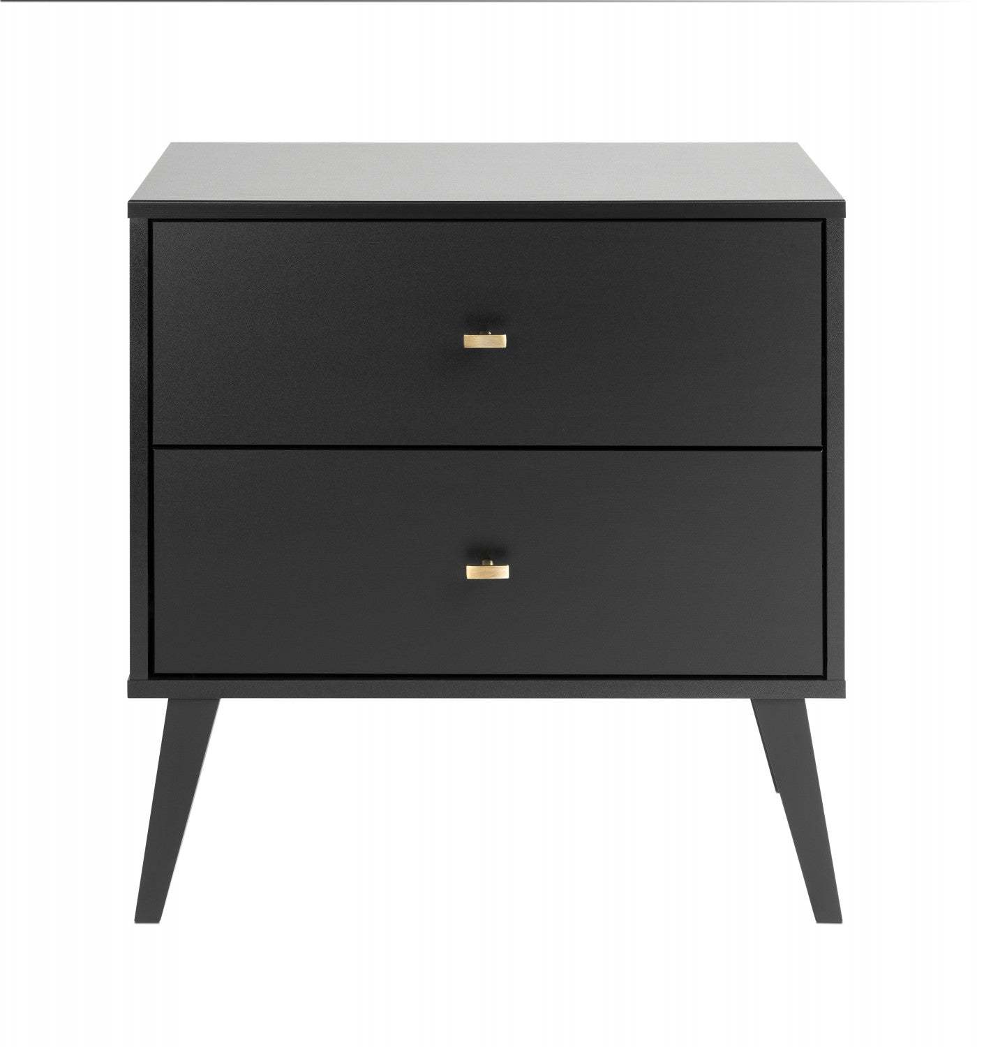 Milo 2-Drawer Nightstand - Noir|Table de nuit Milo à 2 tiroirs - noire