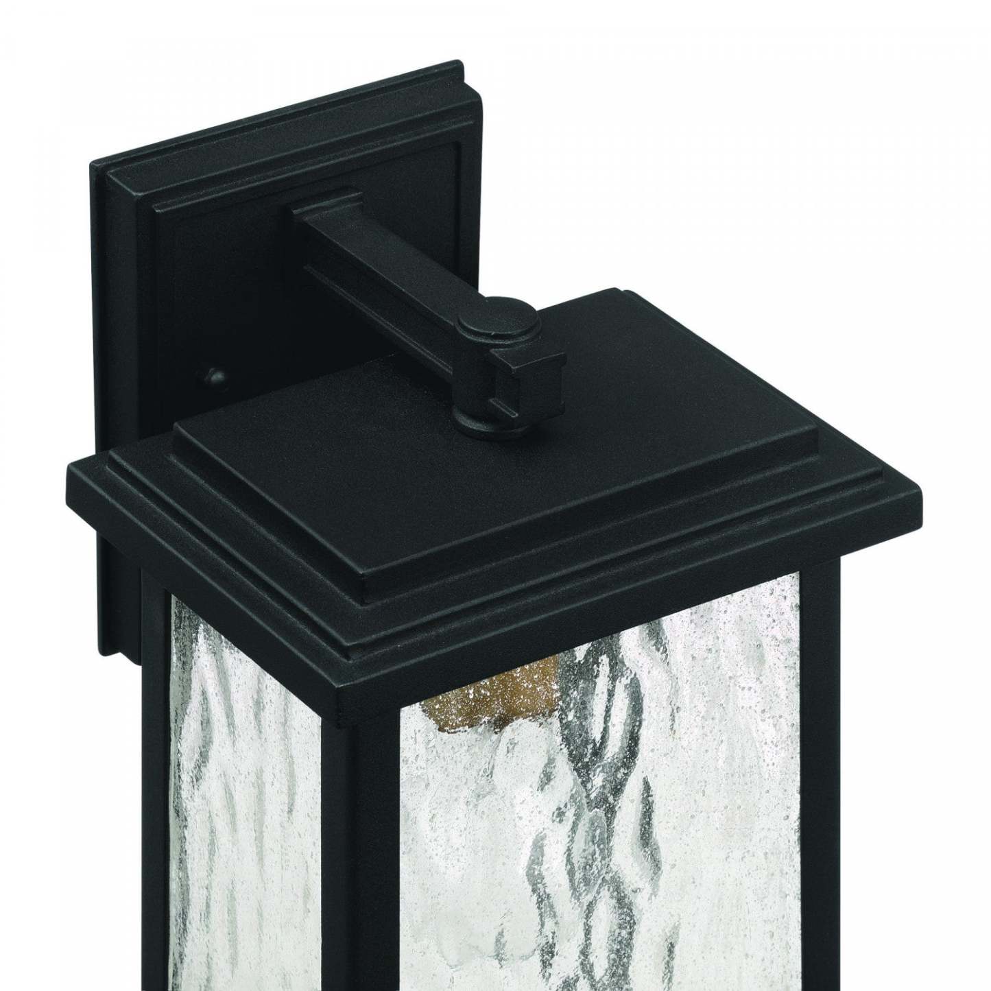 Estate 1 Light Outdoor Wall Sconce, Black, Brass With Rain Glassware Lamp | Applique Murale D’exterieur Estate A 1 lampe, Noir Et Laiton Avec Verre A Gouttelettes