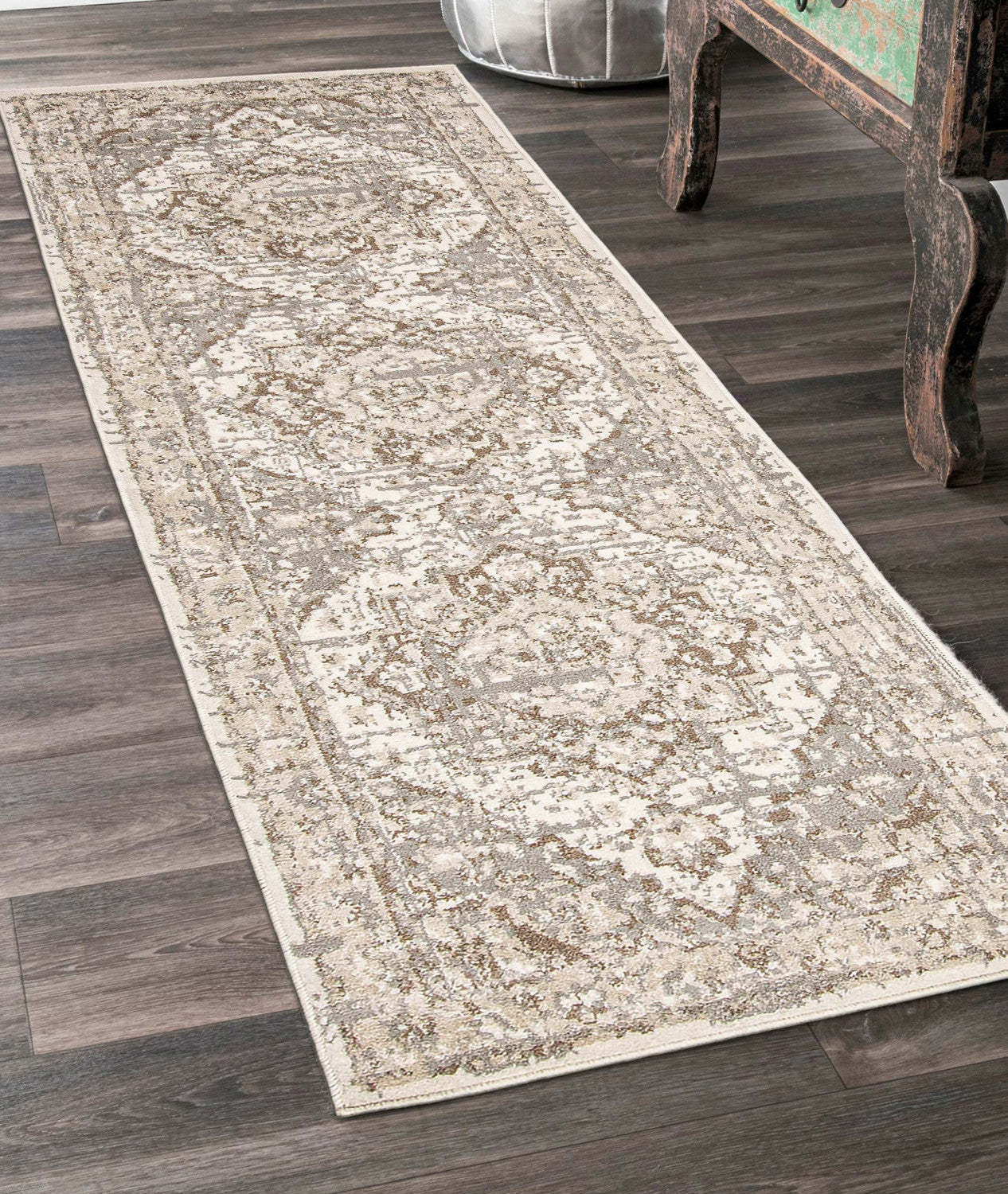 Tapis beige Priya - 2'8 x 8'2|Tapis Priya beige - 2 pi 8 po x 8 pi 2 po
