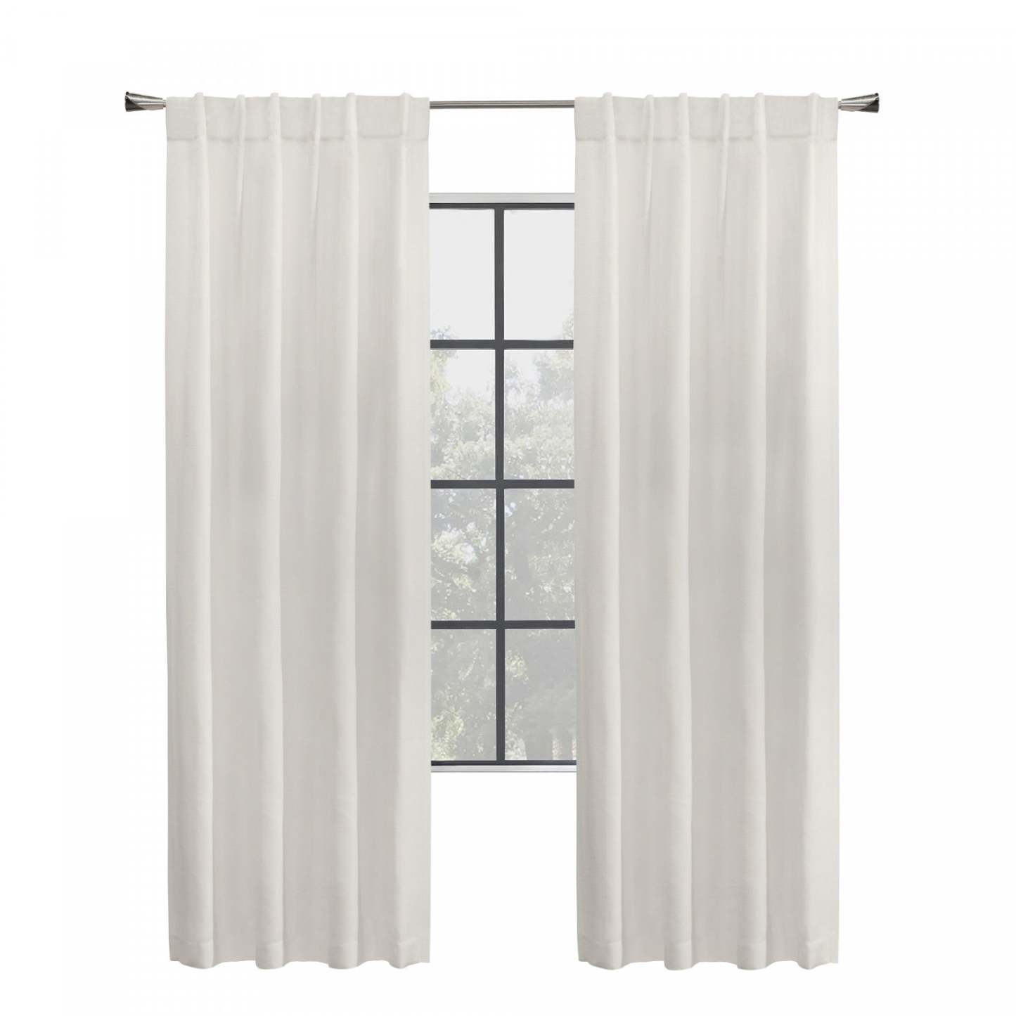 Habitat Mulberry White Light Filtering Dual Header Curtain Panel - 54 x 84|Panneau de rideau filtrant la lumière Mûre blanc à double têtes d'Habitat - 54 x 84