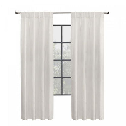 Habitat Mulberry White Light Filtering Dual Header Curtain Panel - 54 x 95|Panneau de rideau filtrant la lumière Mûre blanc à double têtes d'Habitat - 54 x 95