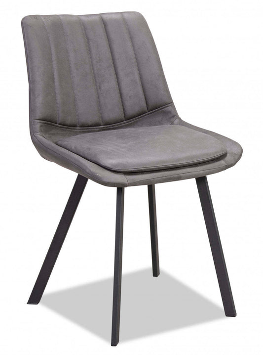 Chaise de salle à manger Kerri, simili cuir anthracite (ensemble de 2) | Chaise De Salle À Manger Kerri En Similicuir Charbon (ensemble De 2)