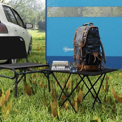Table de camping pliante Outsunny, table de pique-nique portable avec sac de transport, noire