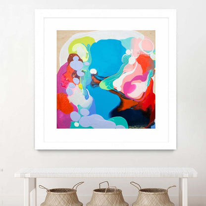 Traveling Back In Time Matted and Framed White 36x36 Wall Art|Œuvre d’art murale encadrée blanche et mate « Traveling Back In Time » 36 x 36