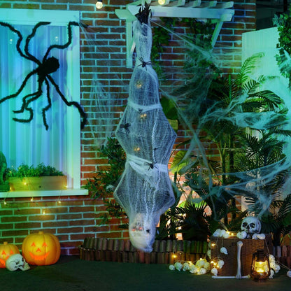 Homcom 55.9 Décoration d'Halloween Animée Momie Suspendue Avec Toile d'Araignée|Homcom Momie Suspendue Décoration D'Halloween 4.7 Ft Avec Toile D'Araignée