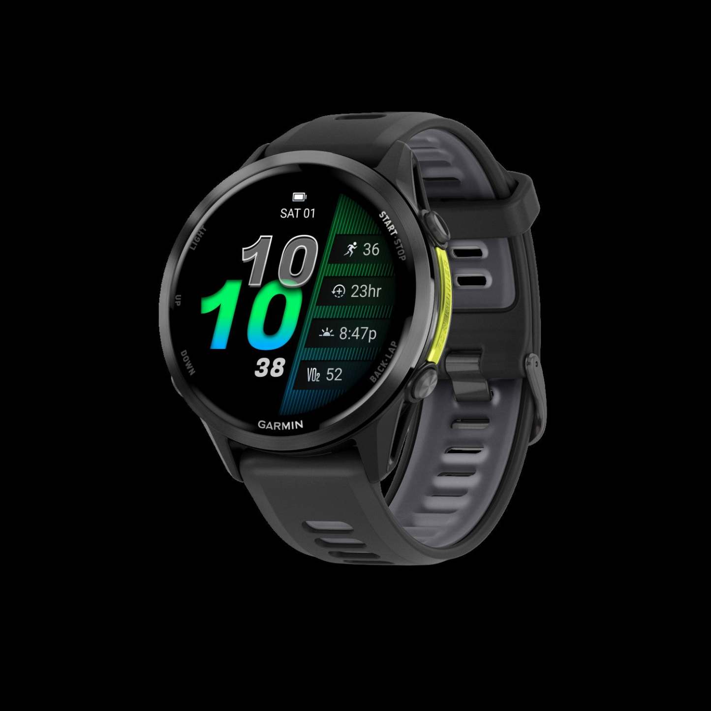 Montre intelligente Garmin Forerunner 970 47 mm, Amoled, Titane gris carbone, Suivi de fitness GPS, Course, Triathlon, Autonomie de 15 jours