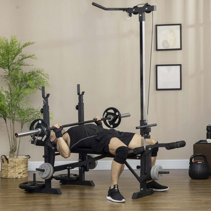 Banc de musculation réglable Soozier avec système de poulie, banc d'entraînement complet du corps|Soozier Banc de Musculation réglable, Banc d'Entraînement Complet du Corps