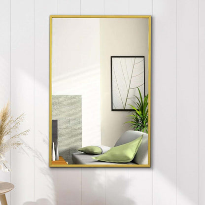 Arcus 30 X 40 Hand Crafted Linear Rectangular Mirror - Gold|Miroir rectangulaire linéaire Arcus 30 po x 40 po fabriqué à la main - doré