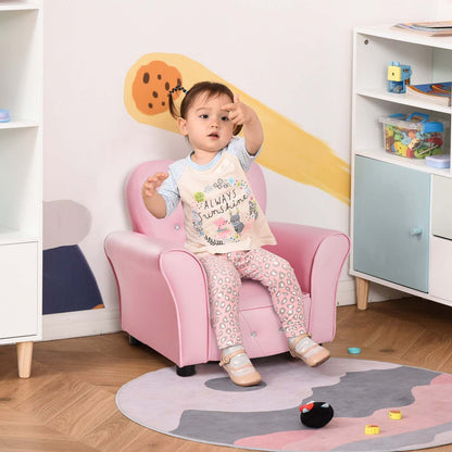 Qaba Enfants Canapé Chaise, Cadre en Bois Rembourré Enfant Canapé, Princesse Fauteuil Pour Enfants 18-36 Mois | Qaba Enfants Mini Princesse Canapé Chaise Enfant Enfants Rembourré Tufte Fauteuil Activité Canapé S